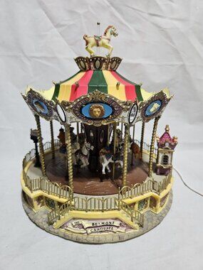 Lemax Belmont Carousel 44171 Village Collection Animated Lighted Musical WORKS